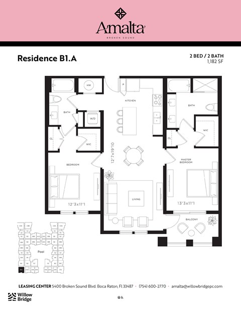 a floor plan of a bedroom apartment