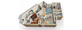 a floor plan of a two bedroom apartment