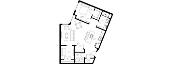 A black and white image of a house floor plan.