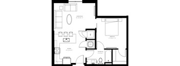 A black and white image of a floor plan for a house.