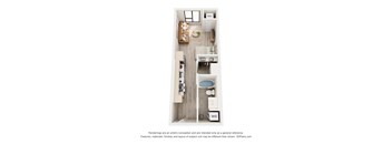 a floor plan of a bedroom with a bathroom and a closet