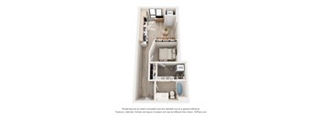 a stylized floor plan of a 1 bedroom floor plan