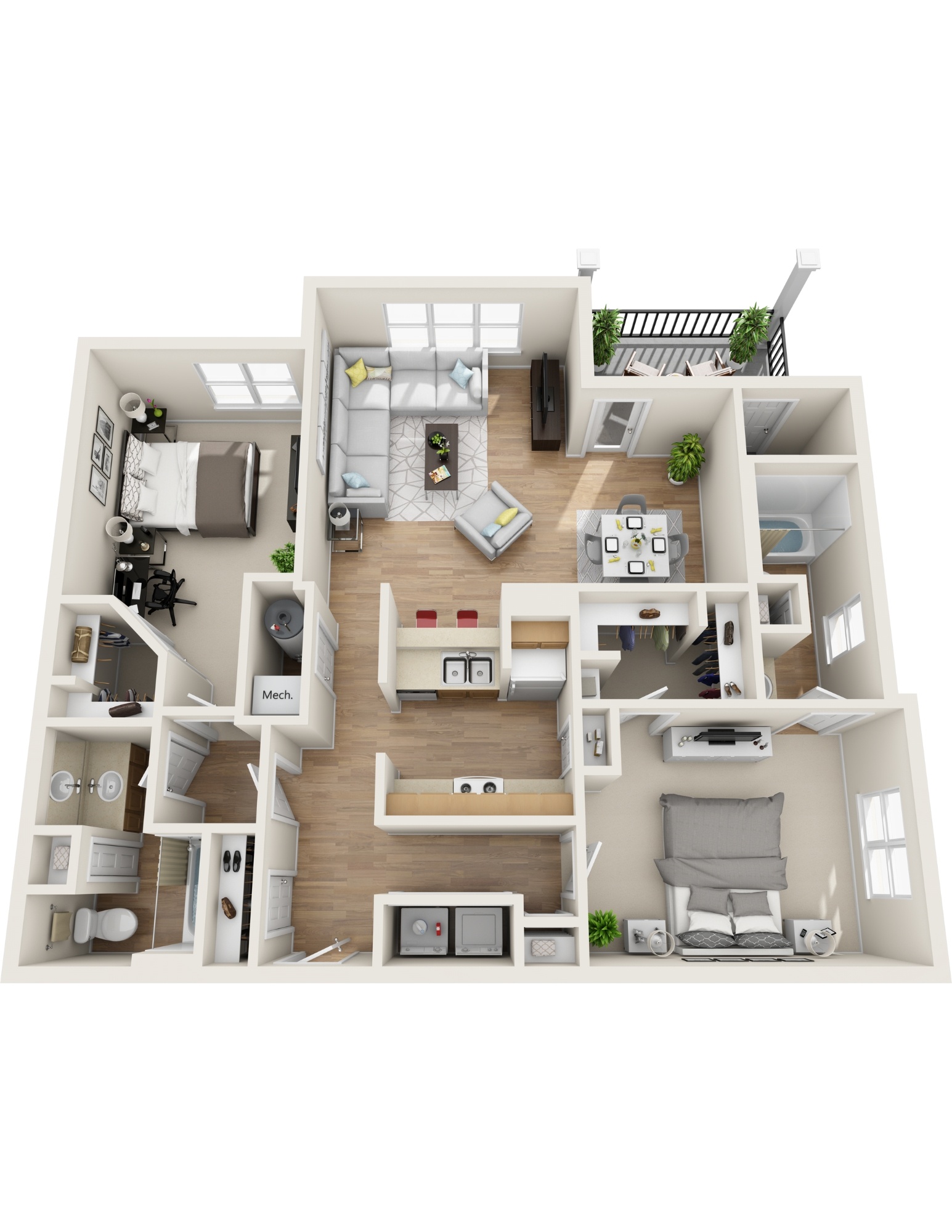a 2400 sq ft floor plan of a 2100 sq ft apartment