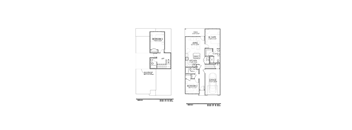 A floor plan for a home with two bedrooms, a living room, a kitchen, a bathroom, and a garage.