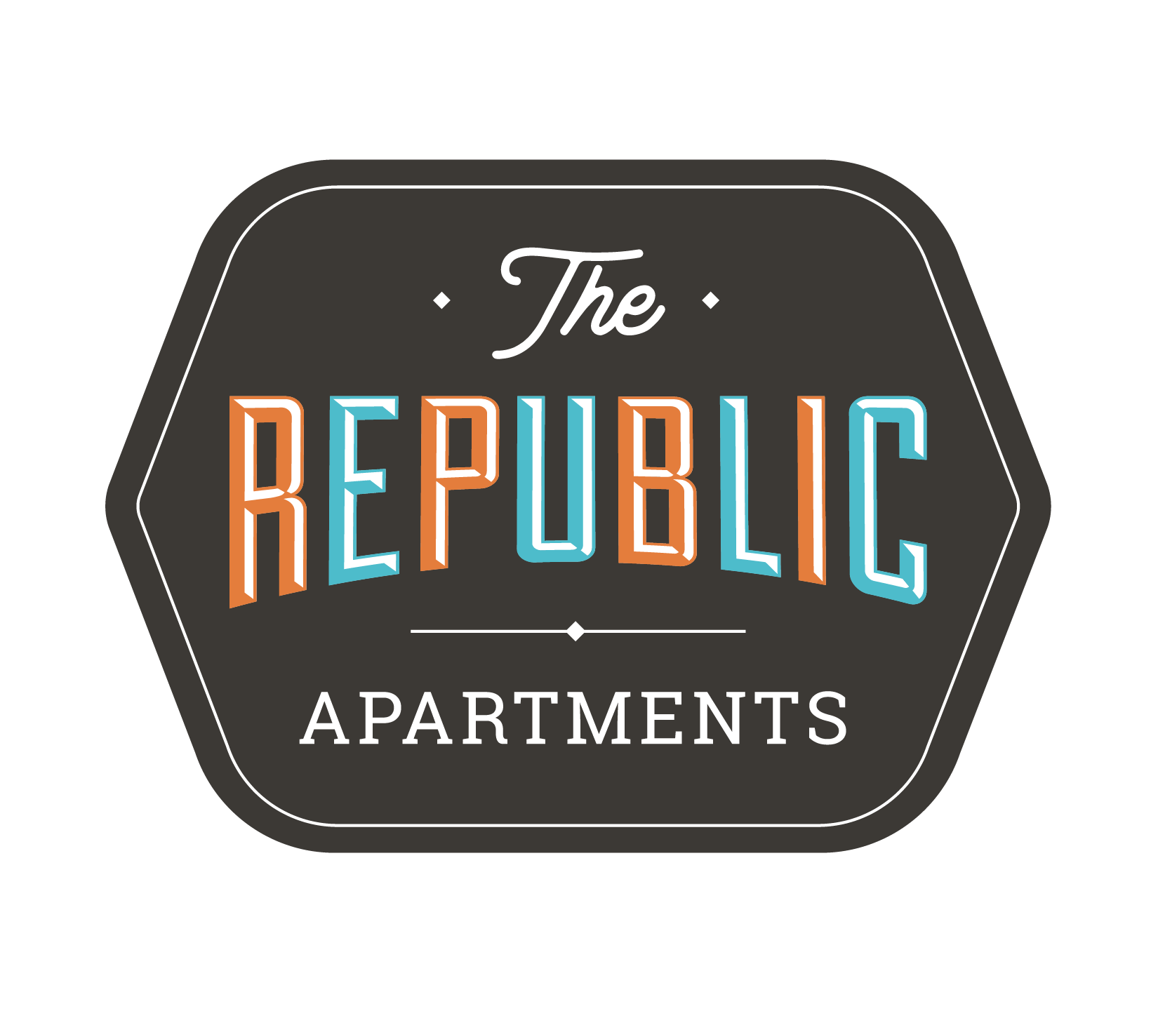 The image shows a logo with the text "The REPUBLIC APARTMENTS" in stylized lettering.