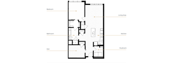 A floor plan of a house with labeled rooms.