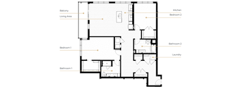 A floor plan of a house with labeled rooms.