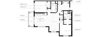 A floor plan of a house with labeled rooms.