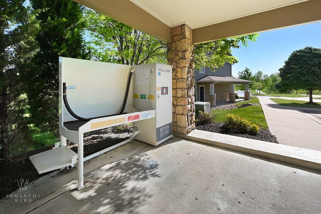 Outdoor car wash area