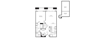 A black and white image of a floor plan for a home.