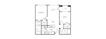 A black and white floor plan of a house with labeled rooms.
