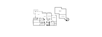 A black and white diagram of a house layout with labeled rooms.