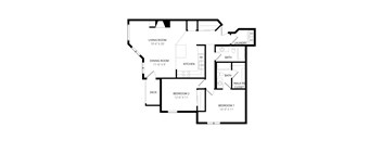 A black and white image of a floor plan for a home.