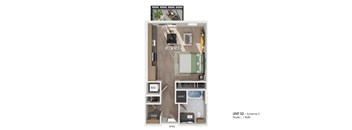 a 1 bedroom floor plan