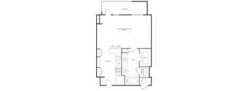 a floor plan of a 1 bedroom floor plan