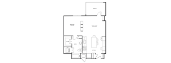 a floor plan of a 1 bedroom floor plan