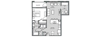 schematic floor plan of a 4 bedroom apartment