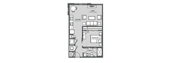 blueprint of the ground floor plan of a small house