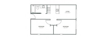 a floor plan with a bedroom and a bathroom