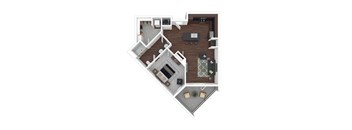 a floor plan of a house with a bedroom and a living room