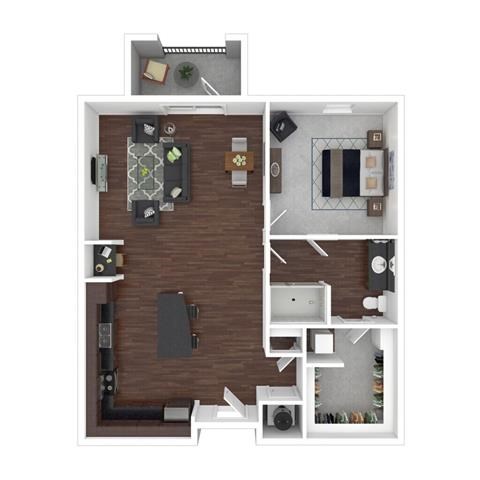 a floor plan with a bedroom and a living room
