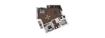 a floor plan of a house with a bedroom and a living room