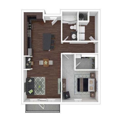 a1 floorplan  1 bedroom  1190 square feet