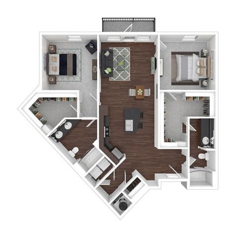 a floor plan of a house with a bedroom and a living room