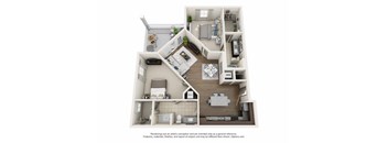 a 1 bedroom floorplan is shown in this illustration