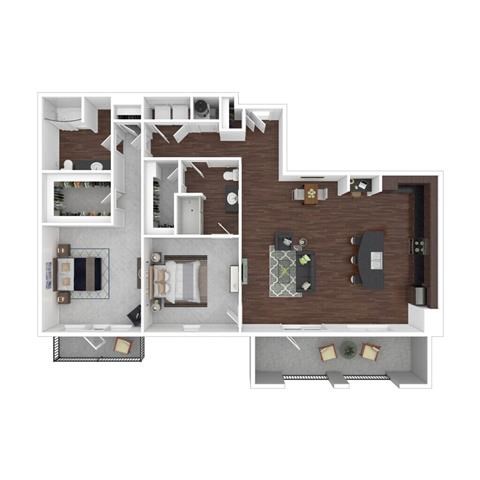 a floor plan of a house with a bedroom and a living room