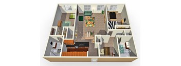 a floor plan of a 1 bedroom apartment