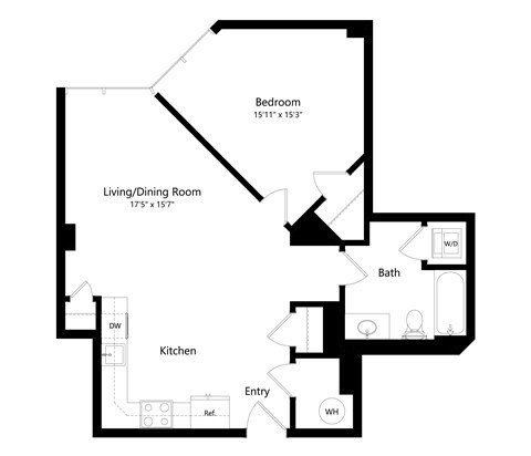 a floor plan of a house with an open floor plan