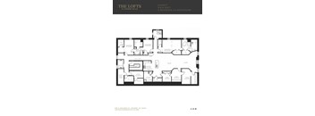 A black and white floor plan for a loft at Harmony Mills.