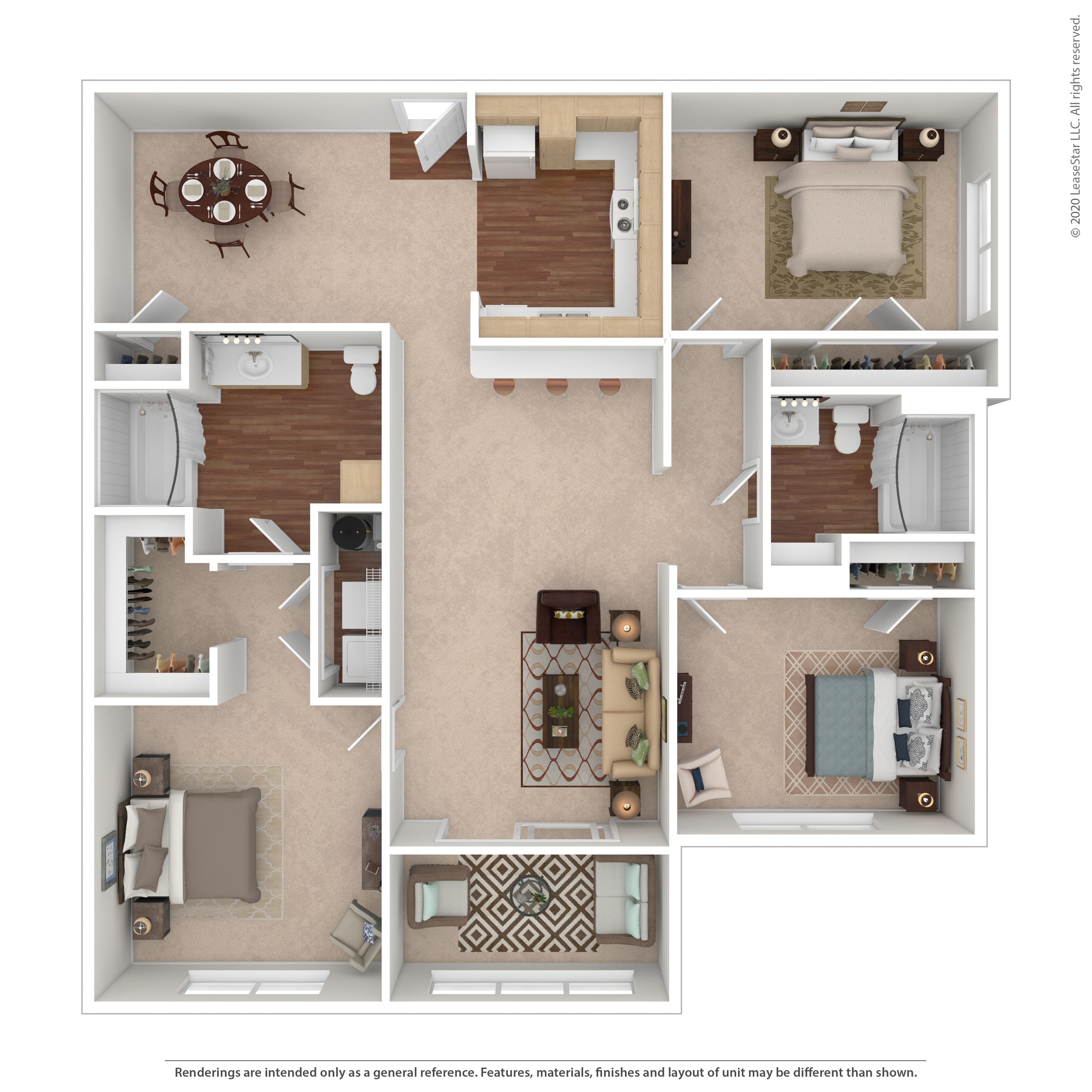 A floor plan of a house with a kitchen, living room, dining room, and bathroom.