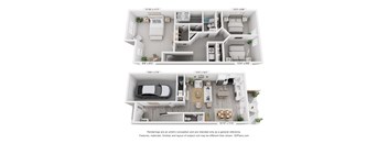 A floor plan of a two-story house with dimensions and a disclaimer at the bottom.