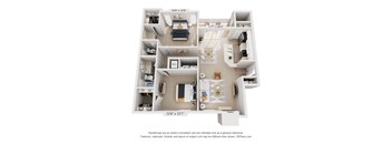 a 3d floor plan of a house