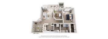 the outlook floor plan  woodland commons apartments  670 sq ft