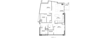 a floor plan of a town house with two bedrooms and a garage