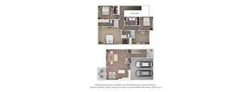 a floor plan of a house with a bedroom and a living room