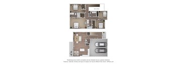 a floor plan of a house with a bedroom and a living room