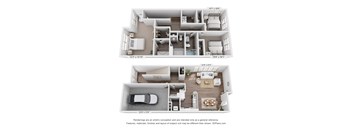 A 3D floor plan of a house with dimensions and a disclaimer at the bottom.