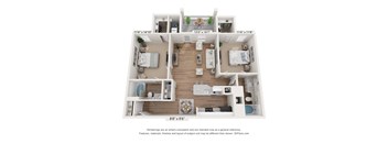 A 3D floor plan of a house with dimensions and a disclaimer at the bottom.