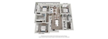 a 3 bedroom floor plan  503 square feet