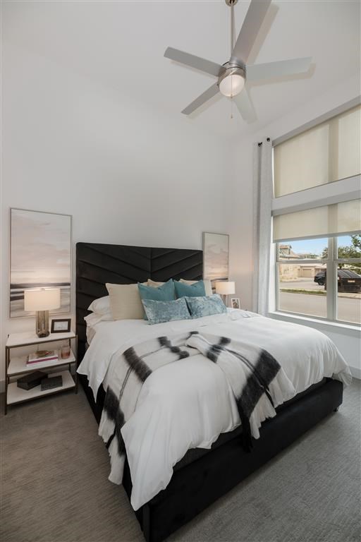 Interior Bedroom with Large Windows