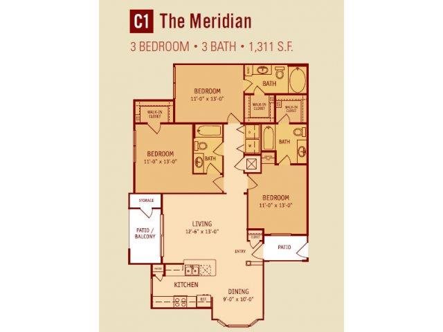The Meridian Floor Plan 9