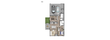 A Taylor floor plan shows a 10 by 11 room with a kitchen, living room, dining room, and two bedrooms.