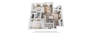 a 1 bedroom floor plan  woodland park apartments
