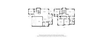 A black and white floor plan of a two-level residential building.