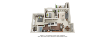 Banyan 3D Floorplan with Dimensions
