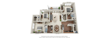 Cypress 3D Floorplan with Dimensions